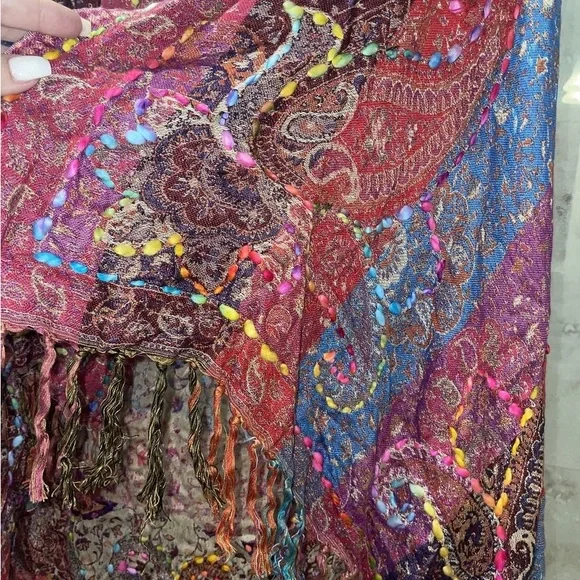 Soft Surroundings Multicolor Patterned Vest With Fringe - Picture 6 of 9